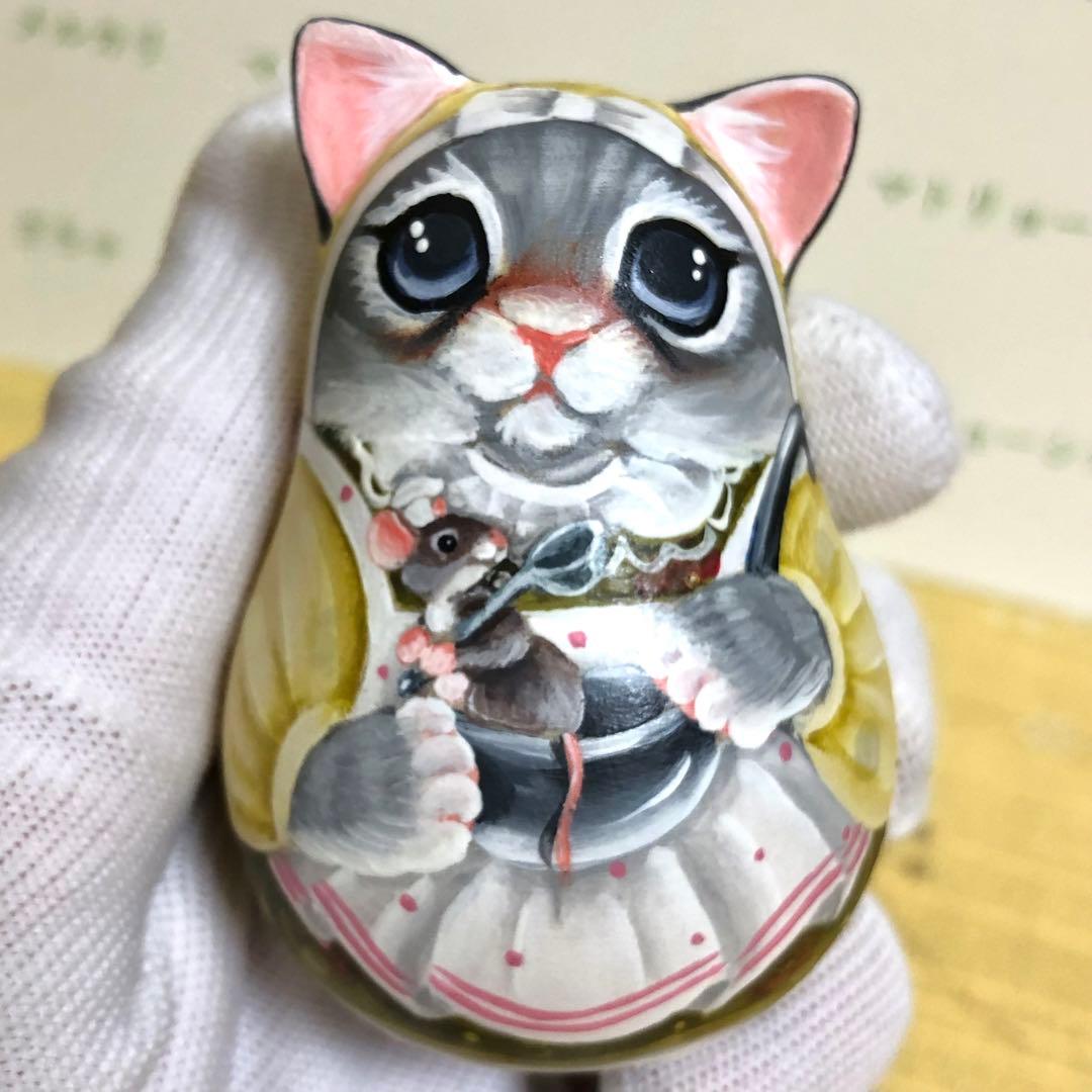 マトリョーシカ　おきあがりこぼし　スヴェトラーナ・ニコラエヴァ　猫　ロシア