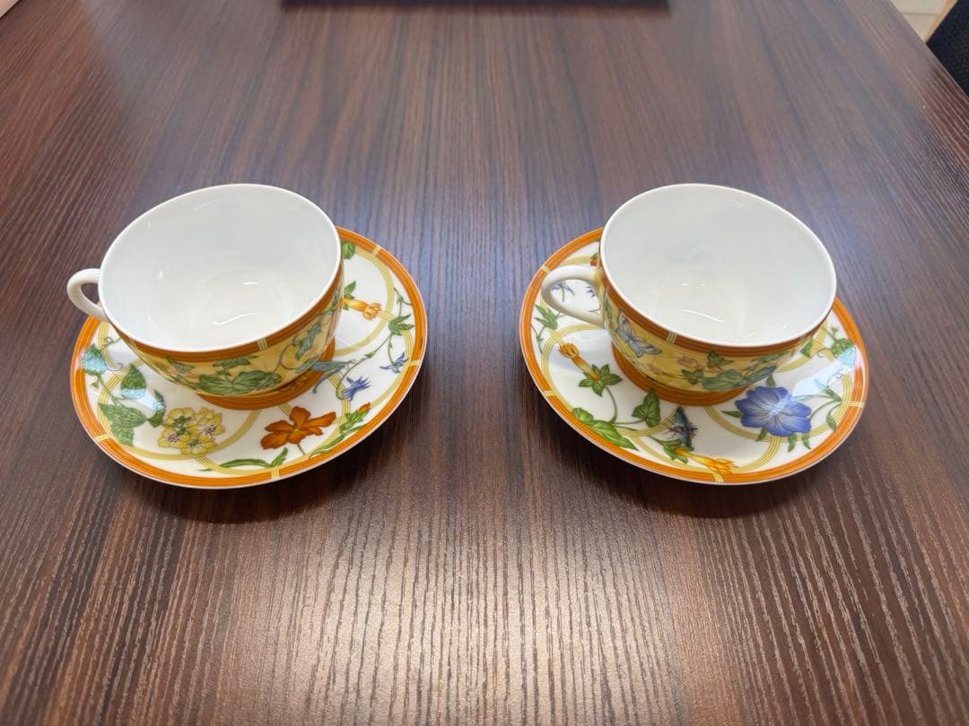 美品】HERMES エルメス ラ・シエスタ カップ＆ソーサー 2客セット