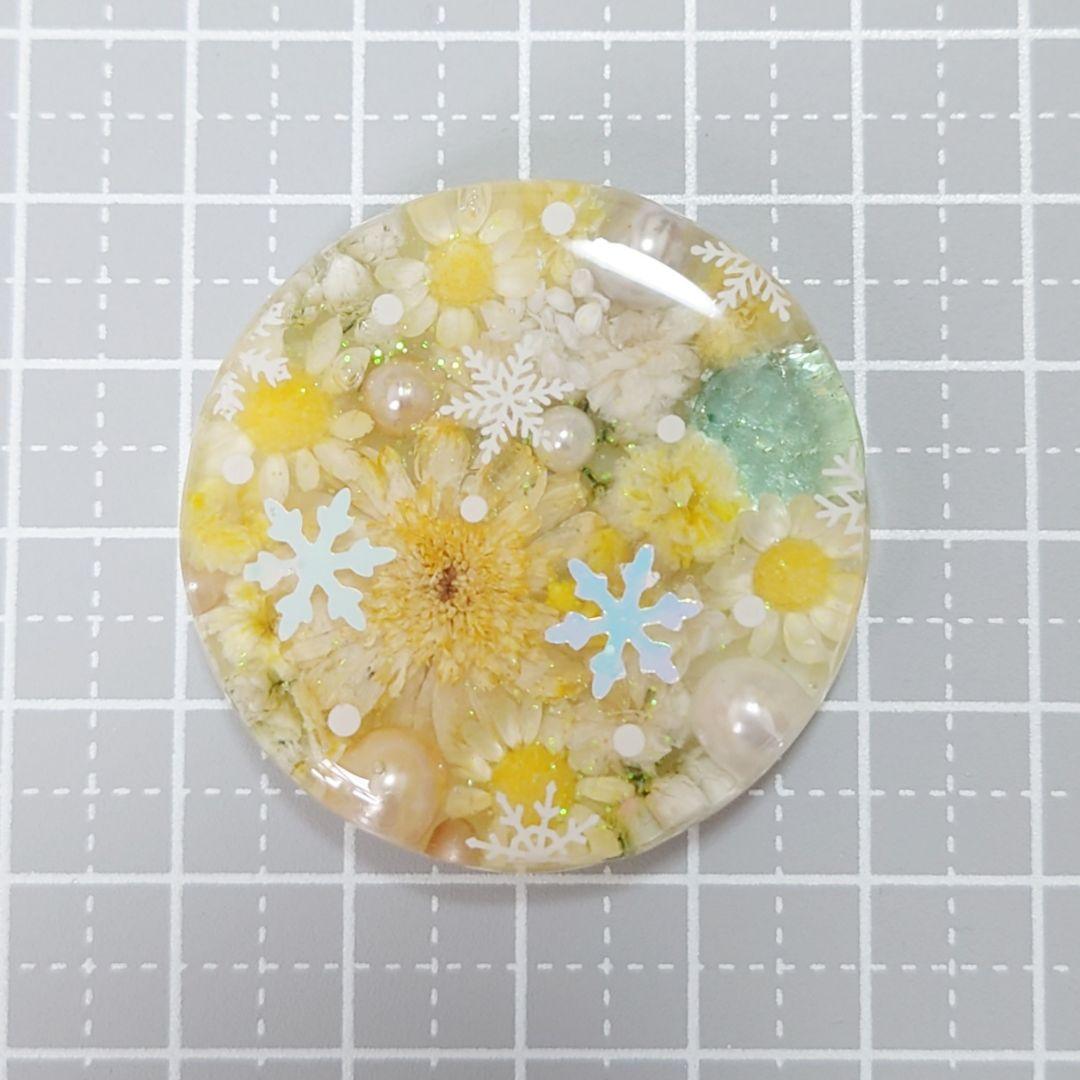 レジン　猫　ドライフラワー　ヘアゴム　ブローチ　ポニーフック　No.382