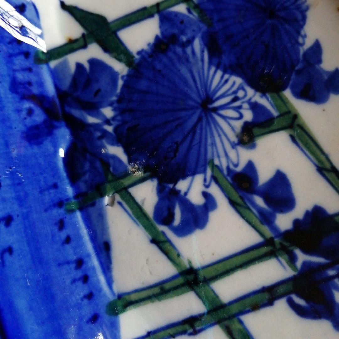 伊万里　染付隅切角皿　10枚　19cm　明治期