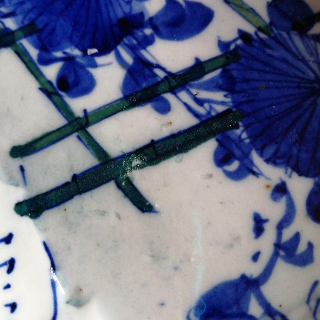 伊万里　染付隅切角皿　10枚　19cm　明治期