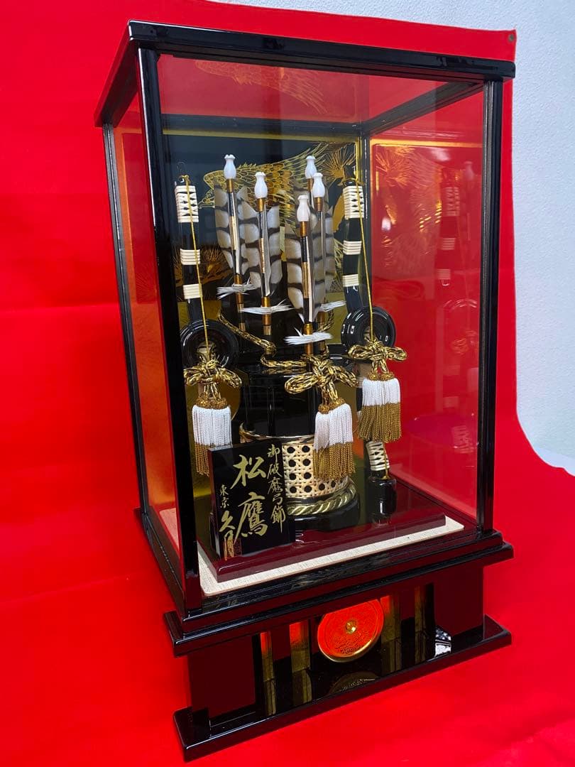 東京久月　家紋とお子様名入付破魔弓１３号・間口約３１×奥行約２４×高さ約５２㎝