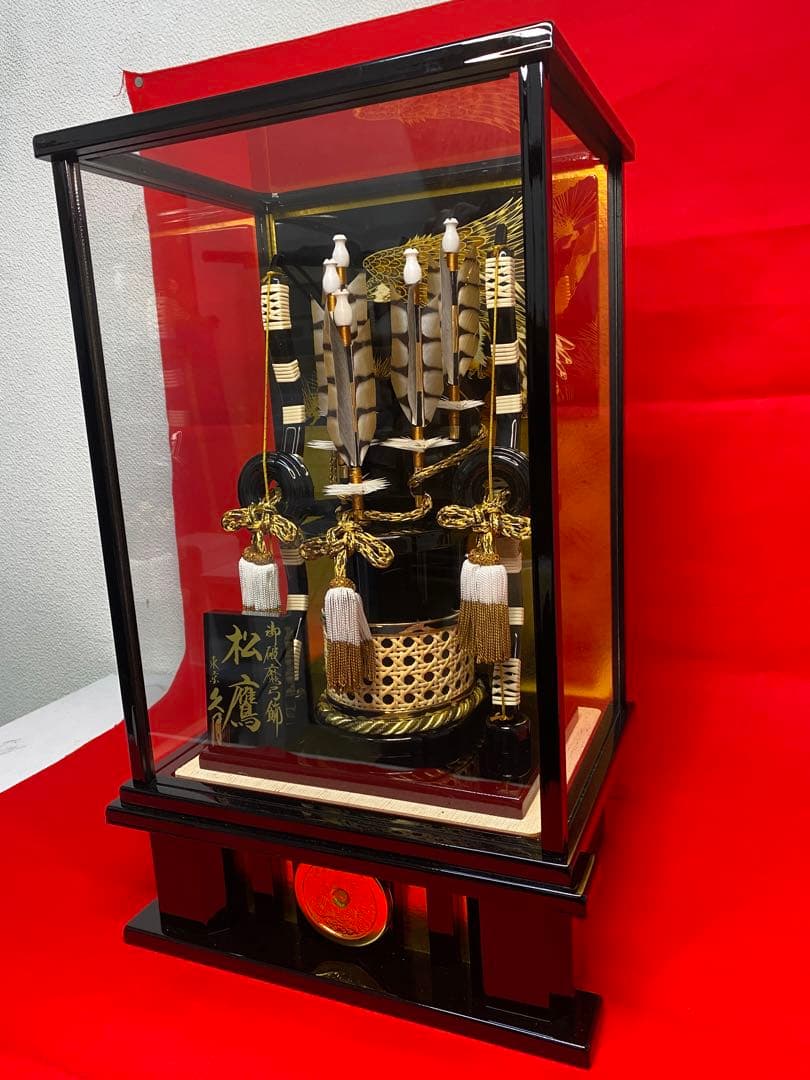 東京久月　家紋とお子様名入付破魔弓１３号・間口約３１×奥行約２４×高さ約５２㎝