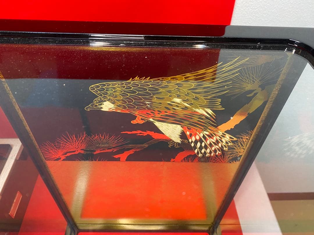 東京久月　家紋とお子様名入付破魔弓１３号・間口約３１×奥行約２４×高さ約５２㎝