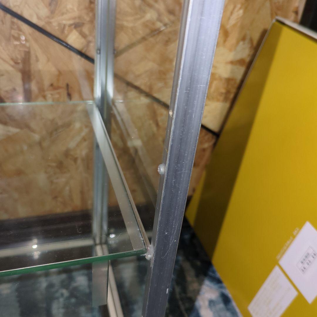 値下げ　アルミ 昭和レトロ ガラスショーケース 2段 ディスプレイ