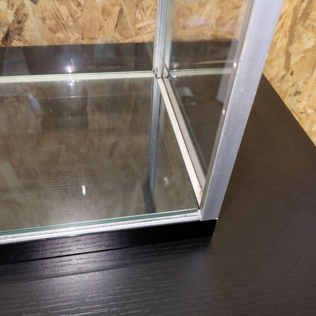 値下げ　アルミ 昭和レトロ ガラスショーケース 2段 ディスプレイ