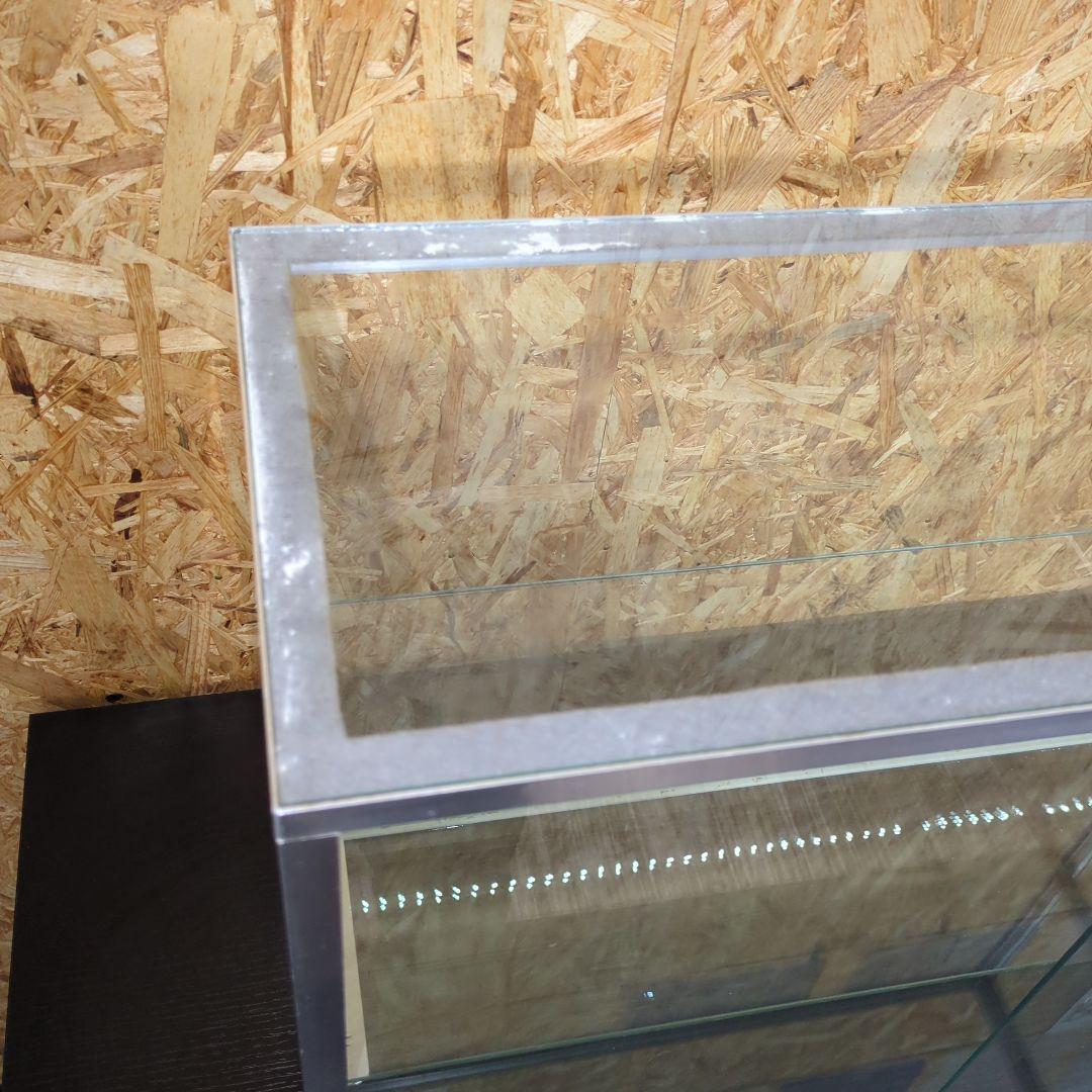 値下げ　アルミ 昭和レトロ ガラスショーケース 2段 ディスプレイ