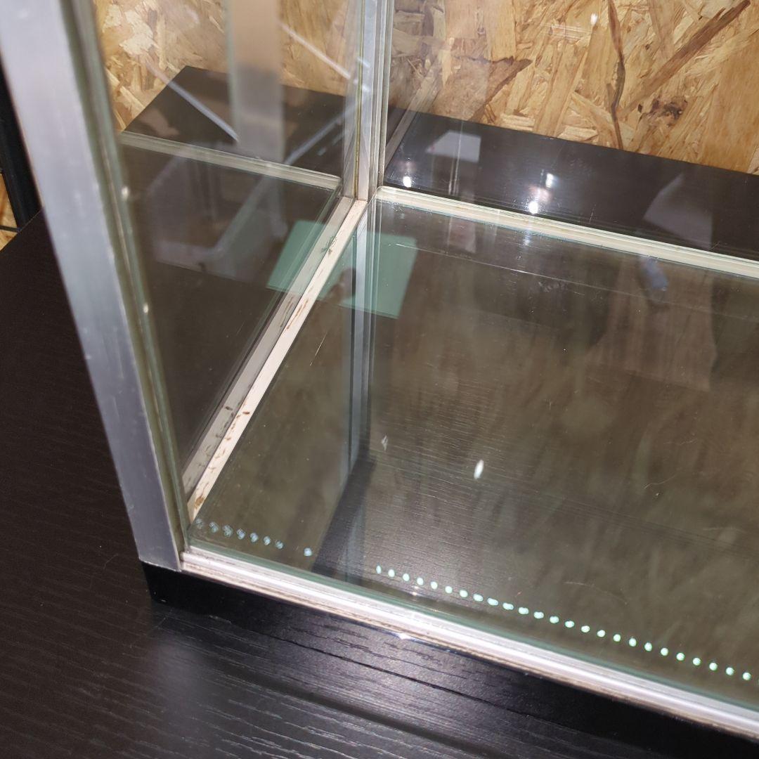 値下げ　アルミ 昭和レトロ ガラスショーケース 2段 ディスプレイ