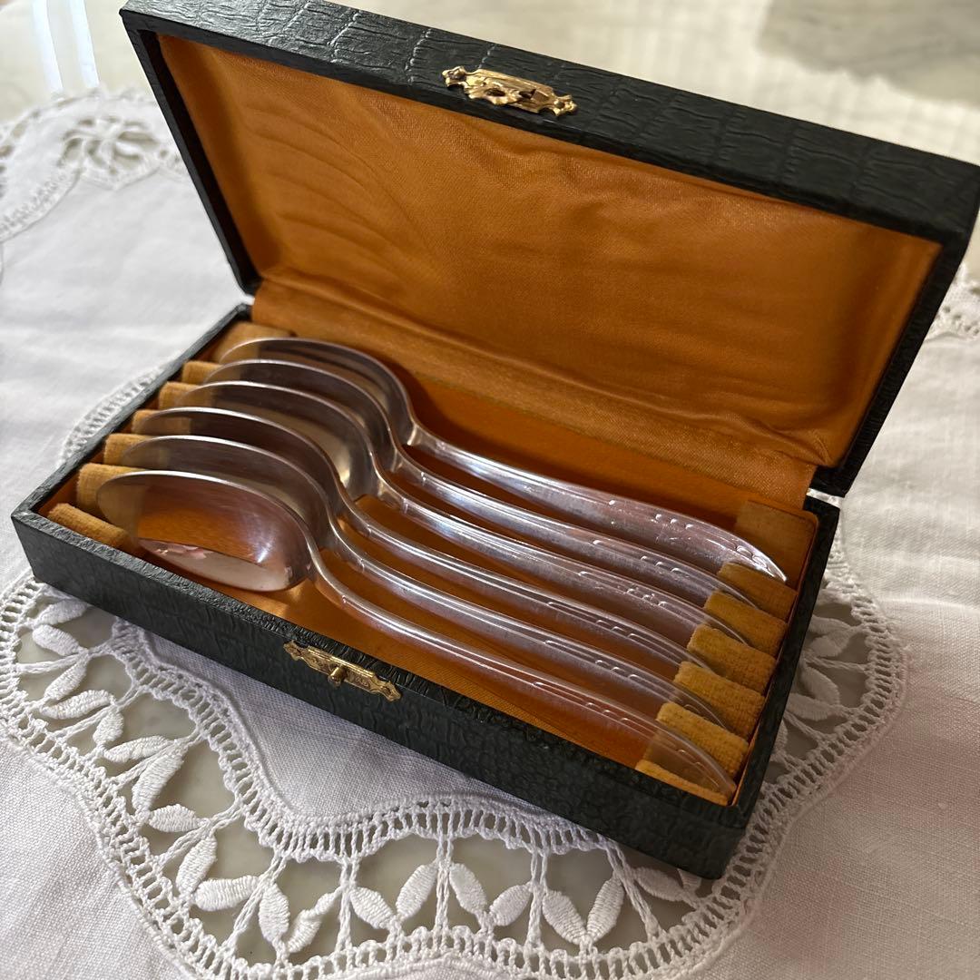 フランス　アンティーク　ヴィンテージ　APOLLO スプーン　6本　銀食器