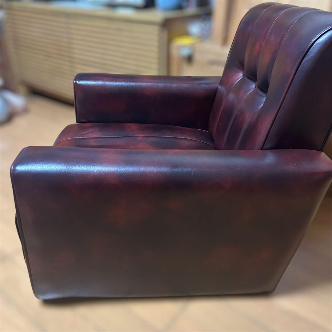 ☆最終値下【ヴィンテージ風レザー調1人掛けソファ】