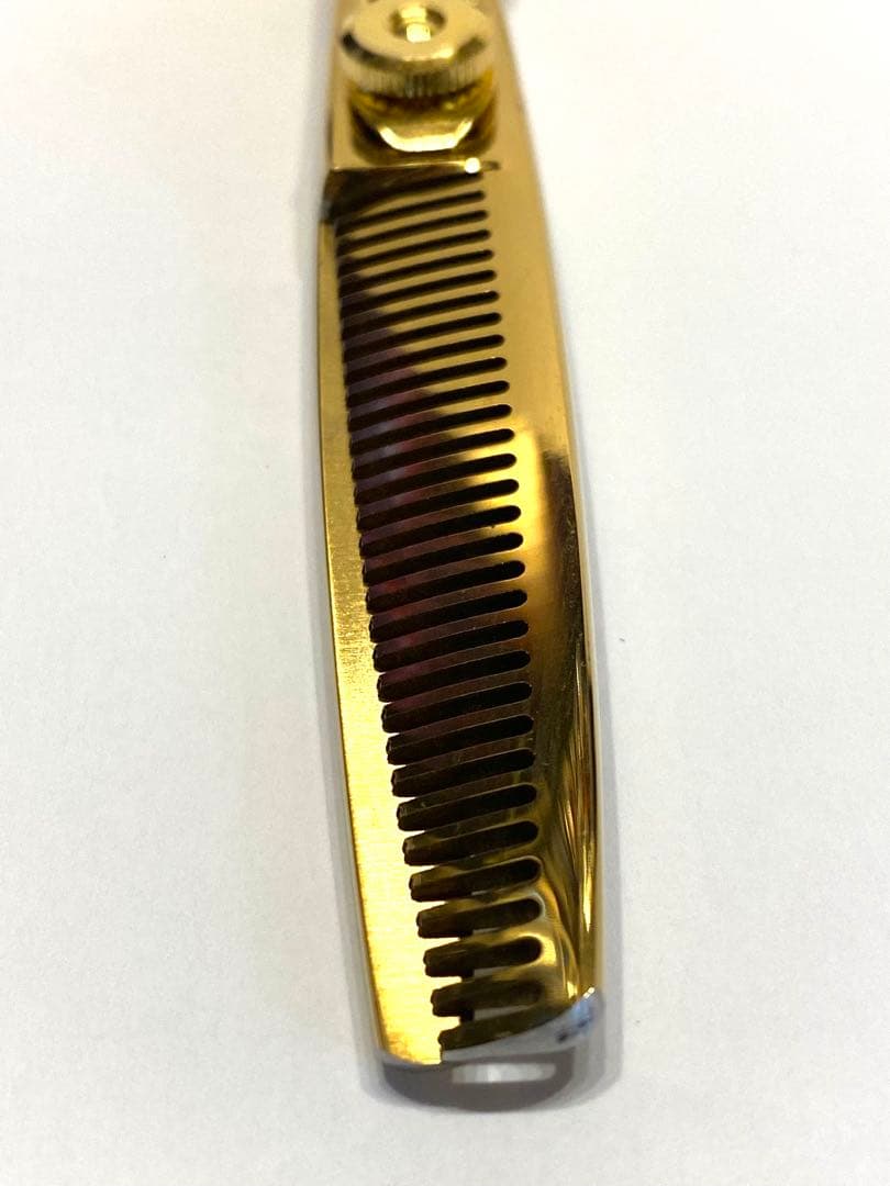 6インチ セニングシザー 板バネ ゴールド 理容 美容 鋏 シザー