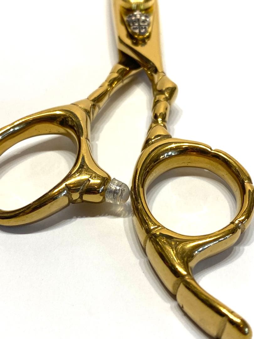 6インチ セニングシザー 板バネ ゴールド 理容 美容 鋏 シザー