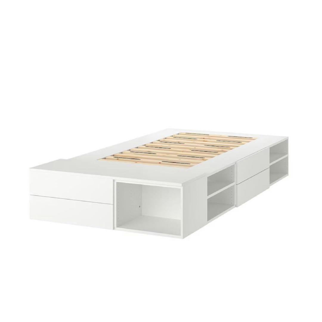 【定価73,190円】 IKEA ベッドフレーム ダブル ダブルベット 収納付き