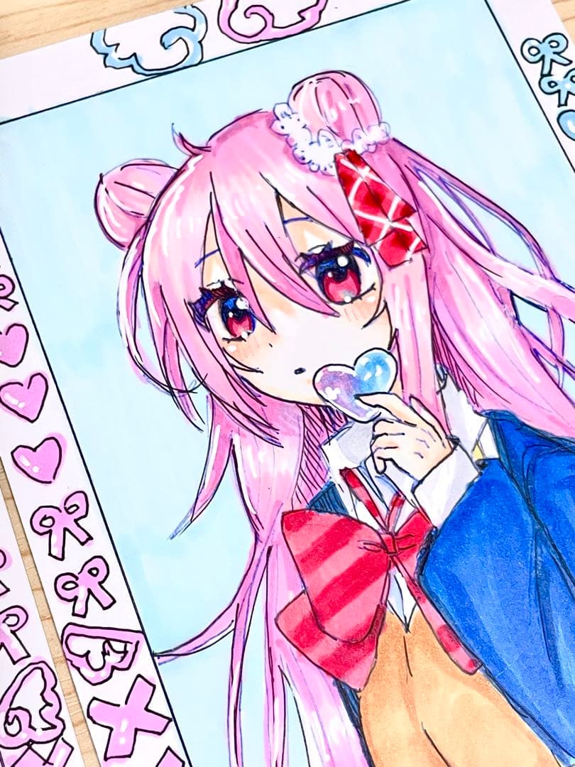 ハッピーシュガーライフ 松坂さとう 神戸しお 手描きイラスト 百合