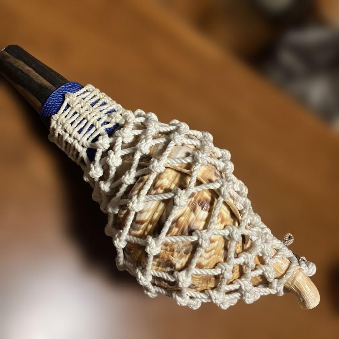 法螺貝笛 年代物 沖縄黒木 長さ40CM