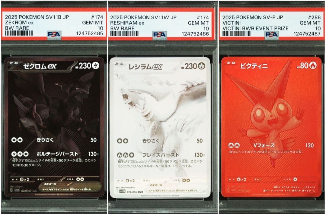 PSA10連番】ゼクロムex レシラムex ビクティニ 3連番 BWR プロモ