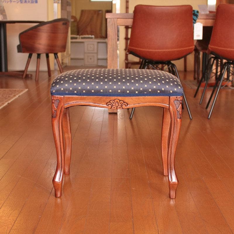 猫脚スツール レトロ風 青 ヴィンテージ風 かわいい 222-1325-002