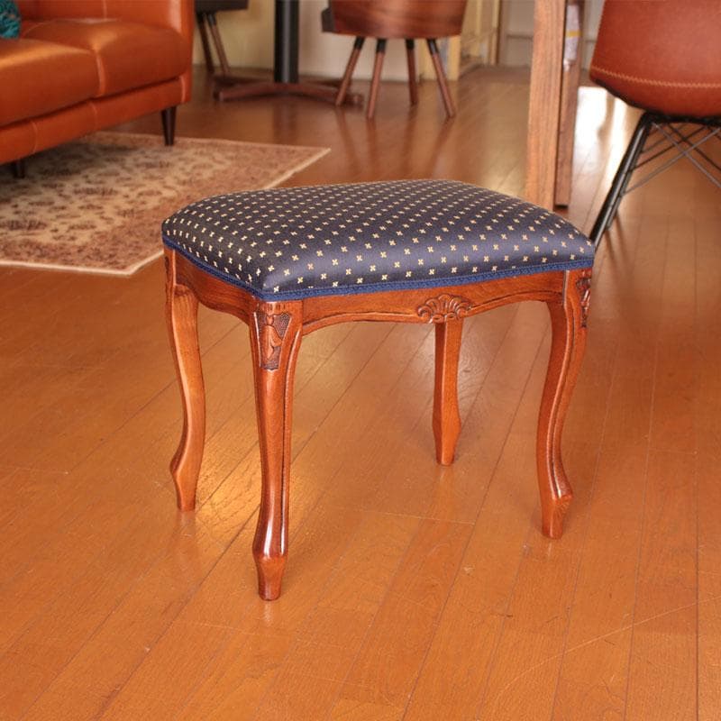 猫脚スツール レトロ風 青 ヴィンテージ風 かわいい 222-1325-002