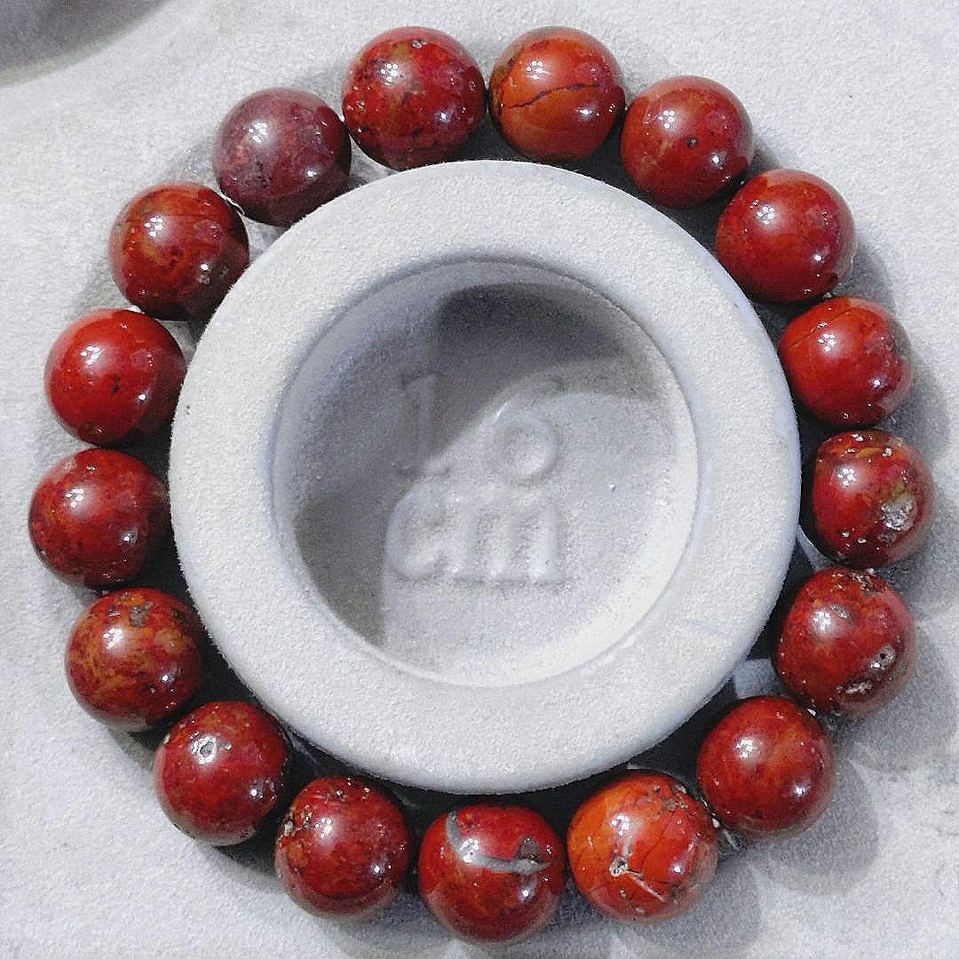 ★佐渡赤玉石 12ミリ珠 ブレスレットA(SA 佐渡島産)
