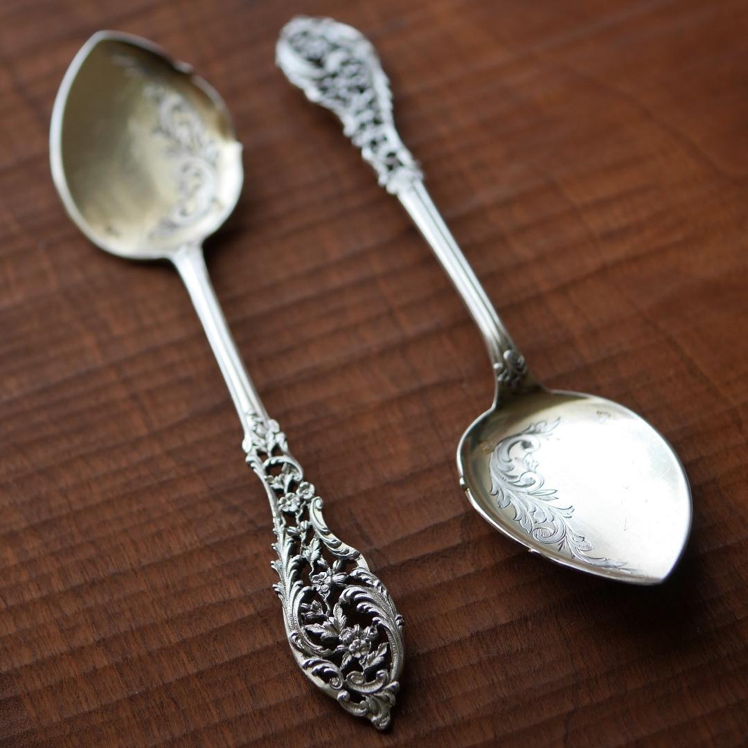 ◆アンティーク◆シルバー950◆JeanGranvigne◆スプーン2本セット◆