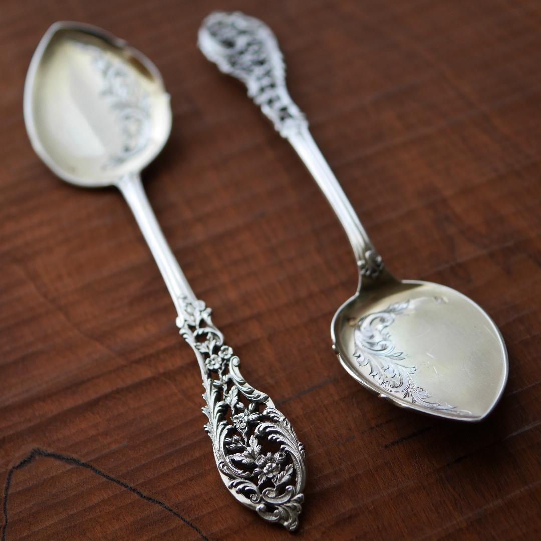 ◆アンティーク◆シルバー950◆JeanGranvigne◆スプーン2本セット◆