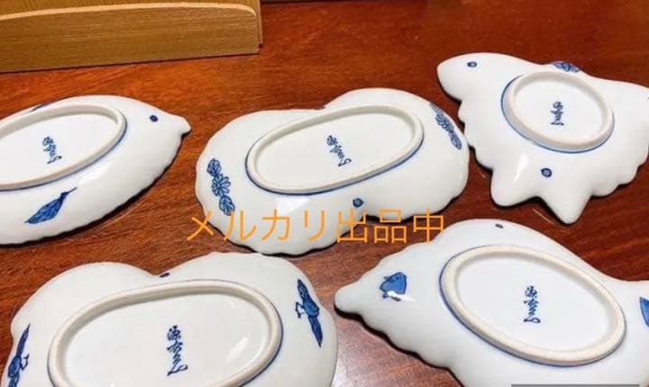 源右衛門窯　染付古代寄 銘々皿