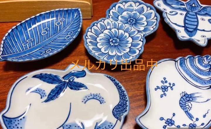 源右衛門窯　染付古代寄 銘々皿