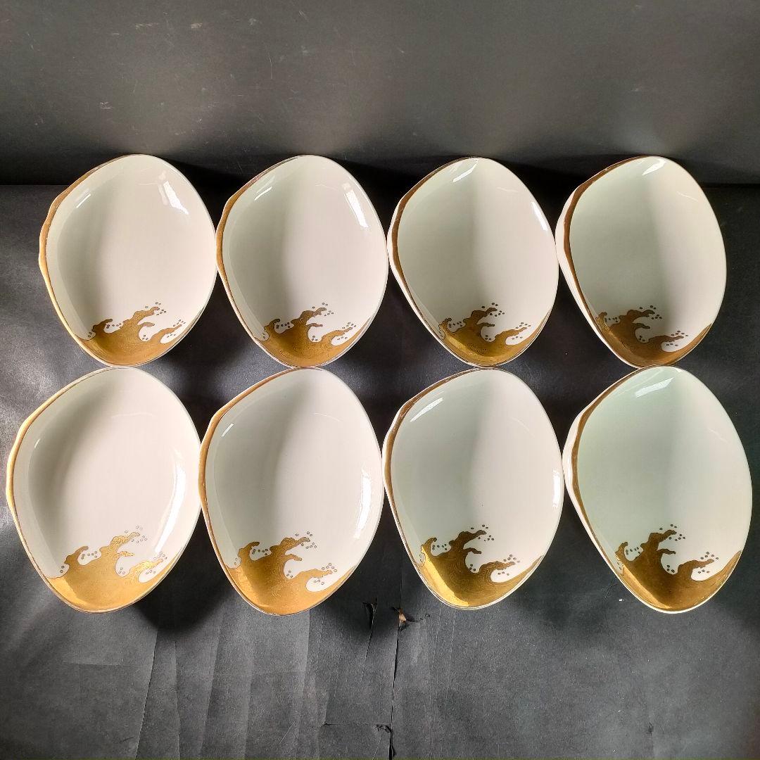 C10-3/金彩波文銘々皿 大皿10客・小皿10客/和食器/懐石