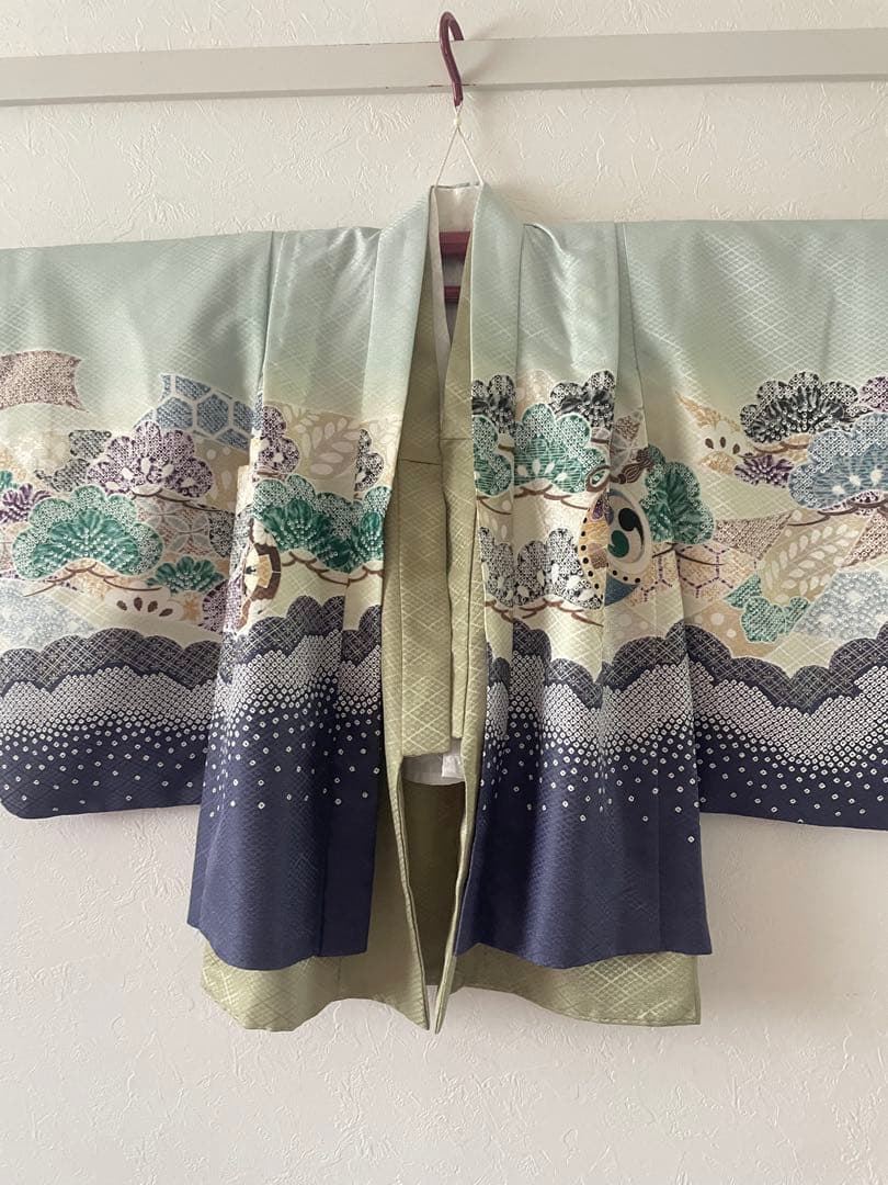美品　七五三　5歳　羽織　袴セット　水色