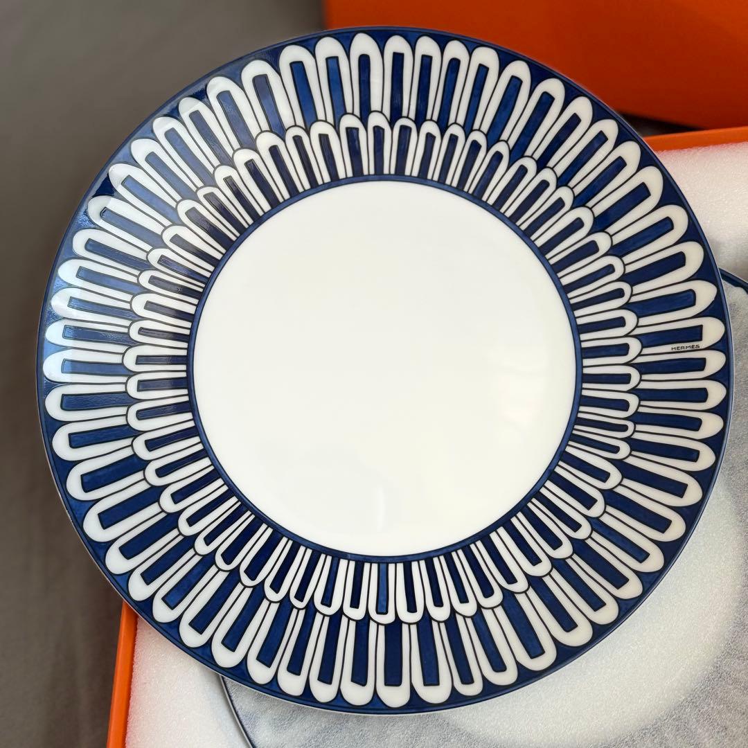HERMES エルメス ブルーダイユール デザートプレート 2枚セット