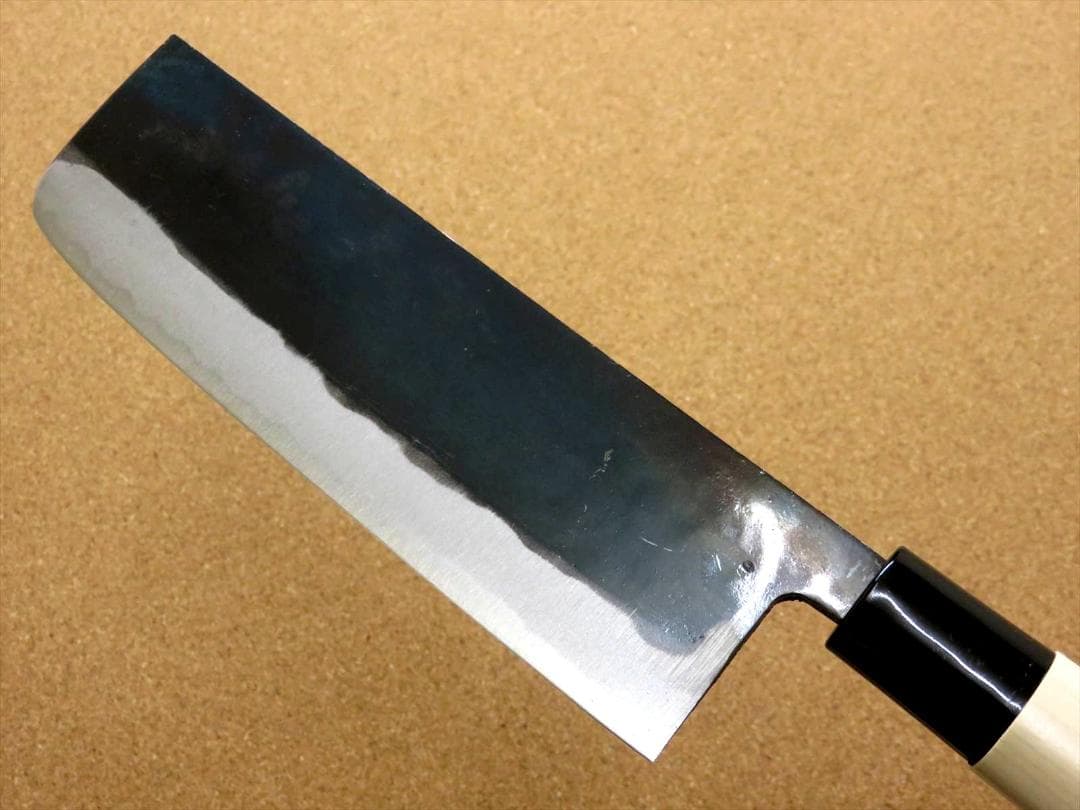 関の刃物 菜切包丁 165mm 無印 白鋼 2号 三枚合 黒打 薄刃包丁 野菜切