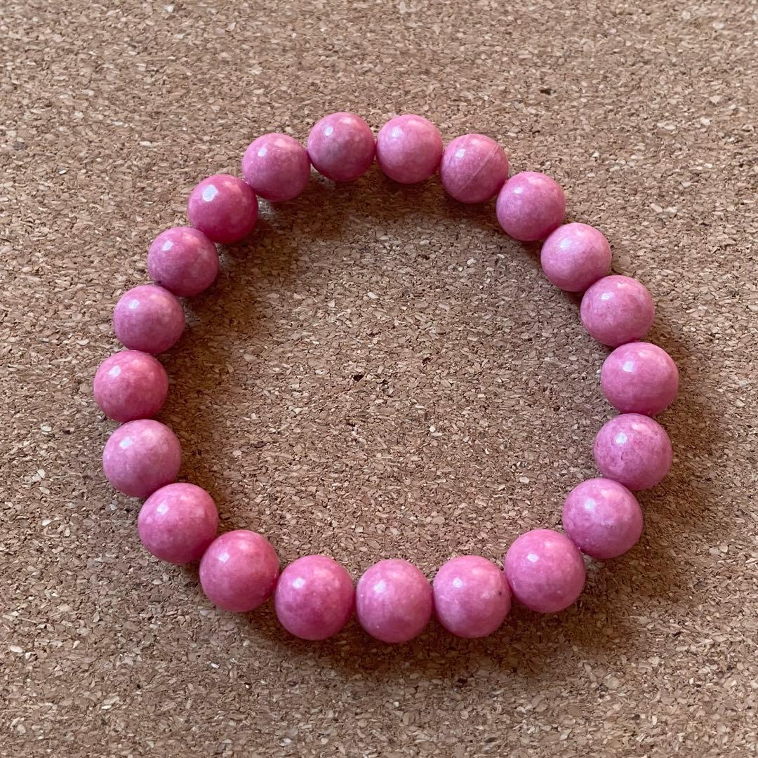 【ロードナイト】 約9㎜ 内周 16.5㎝ 天然石 ブレスレット　セール開催中！