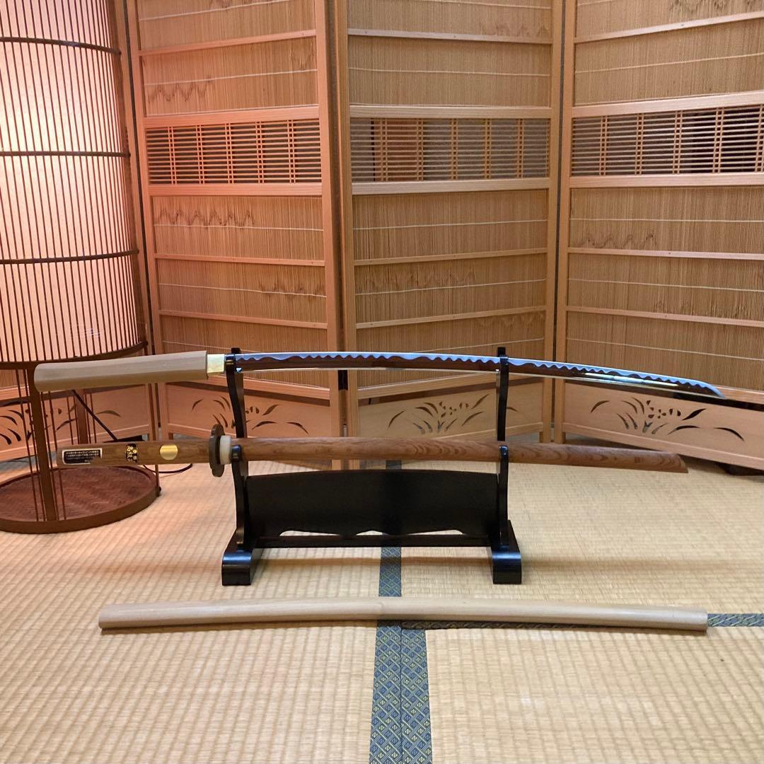 模造刀 日本刀 白鞘 木刀 大刀 赤樫 置物 武具 2点 木製 和風 レトロ