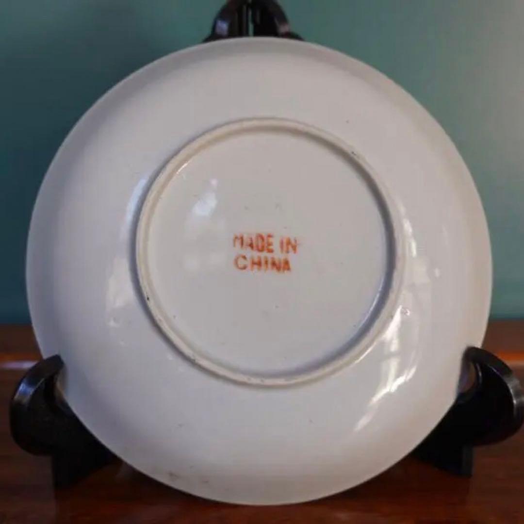 中国清朝の皿、粉彩塗 緑