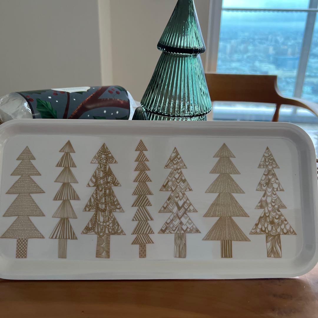 marimekko クリスマスツリー トレイ 15x37cm