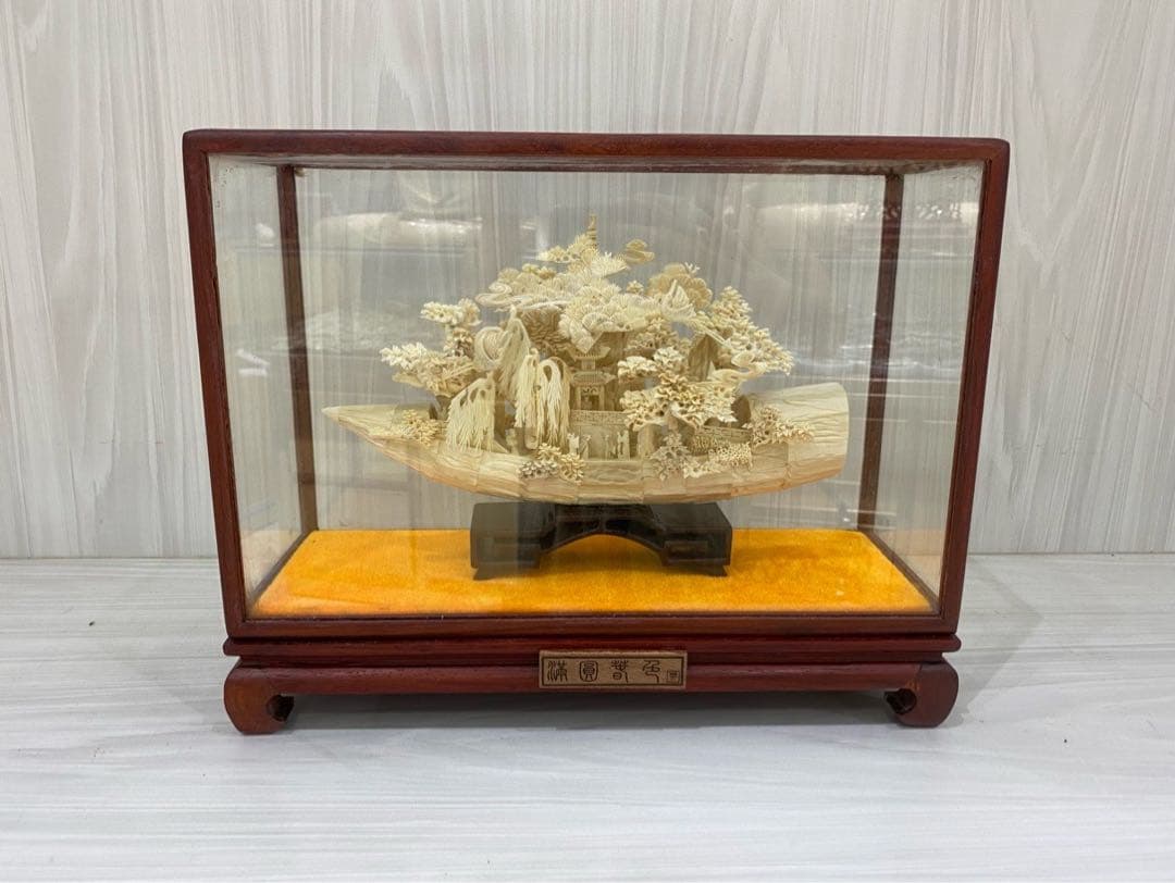 天然マンモス牙美しい手作り彫刻 順風満帆 置物飾り