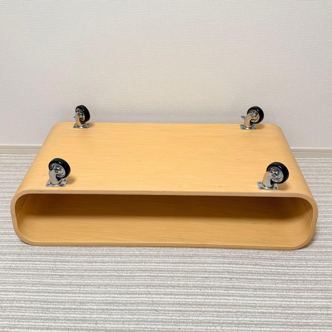 曲げ木　ローテーブル キャスター　サイドテーブル　TV台　天然木　北欧　オーク