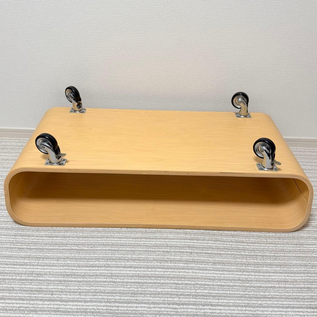 曲げ木　ローテーブル キャスター　サイドテーブル　TV台　天然木　北欧　オーク