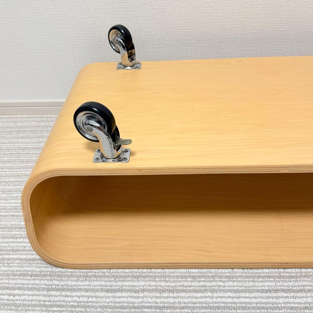 曲げ木　ローテーブル キャスター　サイドテーブル　TV台　天然木　北欧　オーク