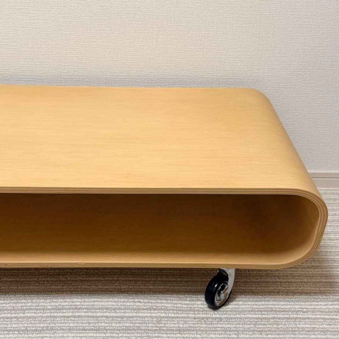 曲げ木　ローテーブル キャスター　サイドテーブル　TV台　天然木　北欧　オーク