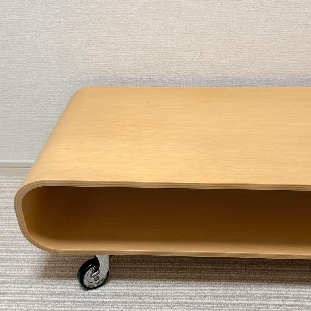 曲げ木　ローテーブル キャスター　サイドテーブル　TV台　天然木　北欧　オーク