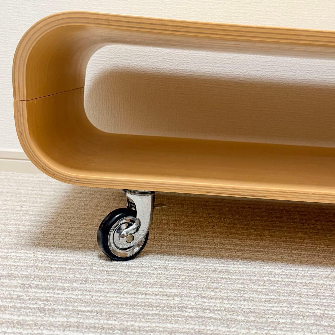 曲げ木　ローテーブル キャスター　サイドテーブル　TV台　天然木　北欧　オーク