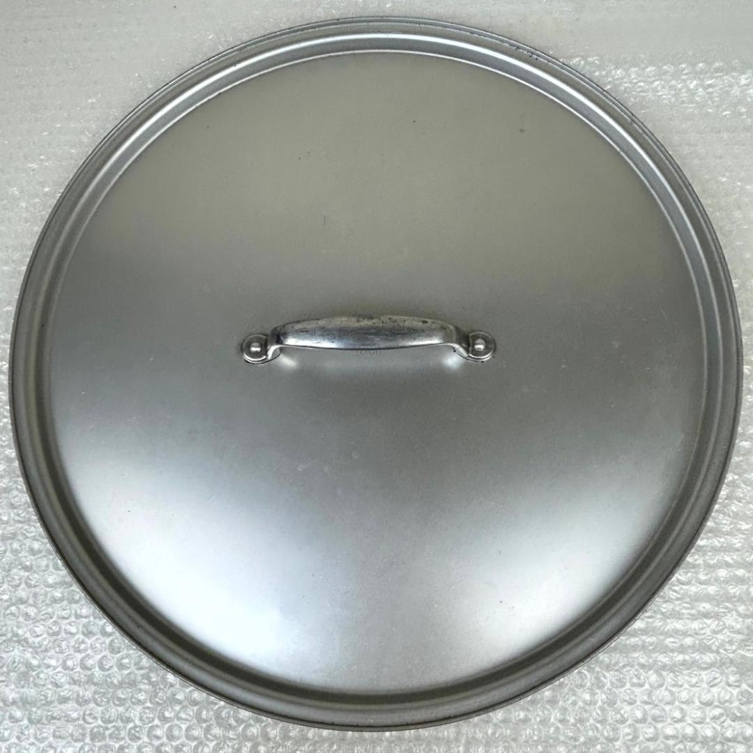 寸胴鍋 業務用 アルミ製 厨房機器 両手鍋 蓋有り直径約45㎝　高さ約43.5㎝