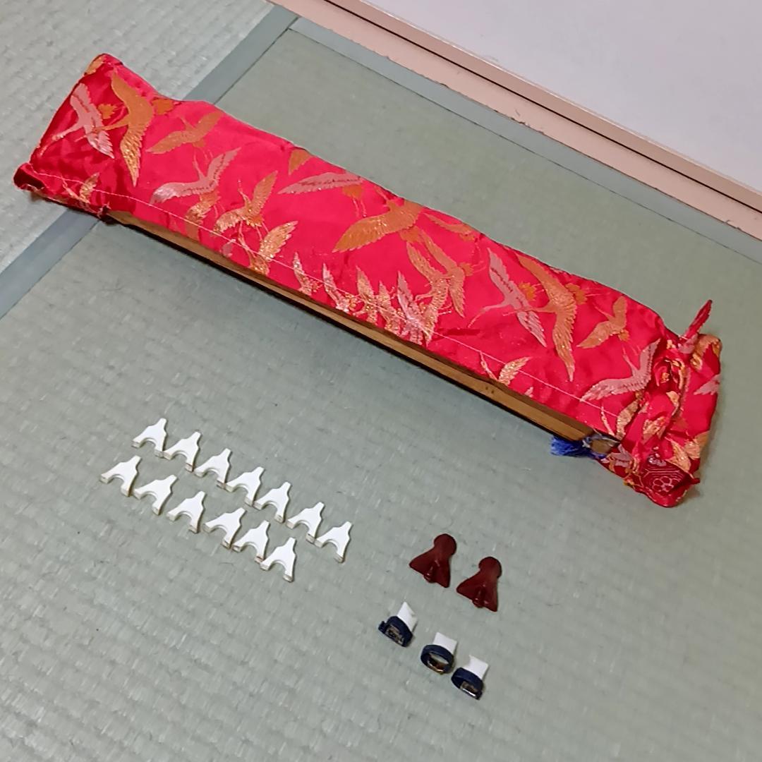 短箏 短琴 ミニ琴 二尺琴 13弦 和楽器 弦楽器 琴柱 布製カバー　60cm 短琴・ミニ琴・13弦・和楽器・弦楽器・No.190609-43・梱包サイズ80