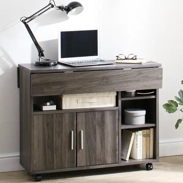 90cm幅 キャスター付き バタフライキッチンカウンター コンパクトにすっきり