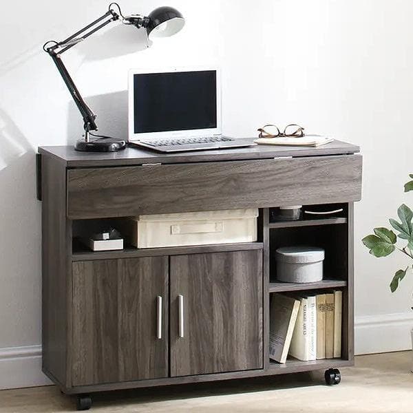 90cm幅 キャスター付き バタフライキッチンカウンター コンパクトにすっきり