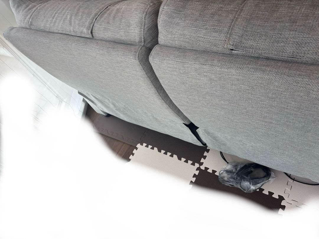 31日までの出品　ニトリ ピュール　3人掛け　電動リクライニングソファ　布