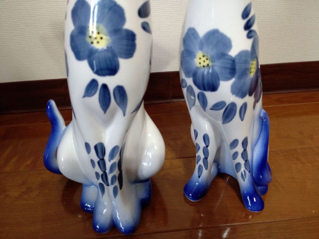 【昭和レトロ】 陶器製 シャム猫 置物 インテリア オブジェ 飾