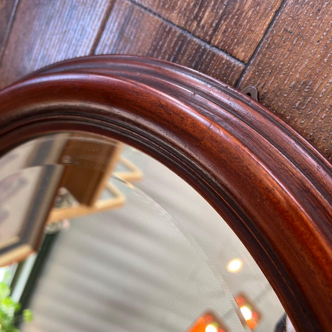 k584r121 イタリア製 クラシカルな木製ウォールミラー 壁掛け鏡 オーバル