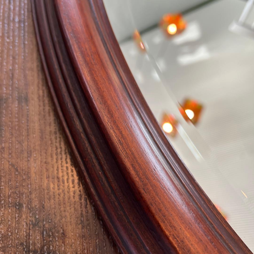 k584r121 イタリア製 クラシカルな木製ウォールミラー 壁掛け鏡 オーバル